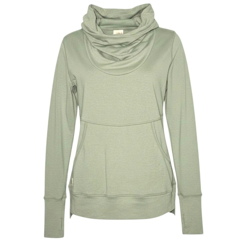 Deso Tallac Cowl Neck Heather Green Pullover Hoodie‎ Women Sz Small Get Outside